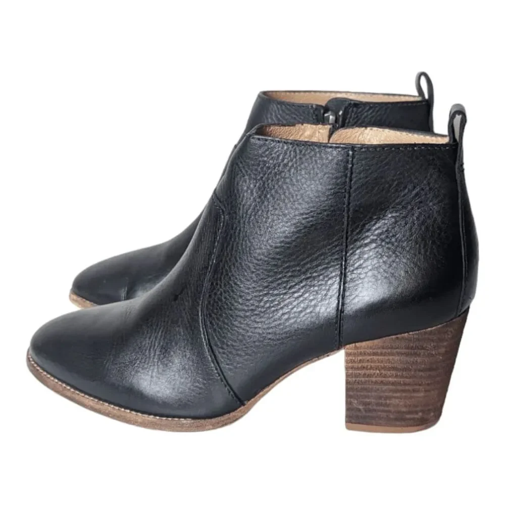 MADEWELL The Brenner Boot in Black Leather Size 7.5